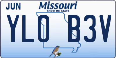 MO license plate YL0B3V