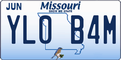 MO license plate YL0B4M