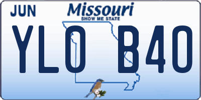MO license plate YL0B4O