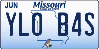 MO license plate YL0B4S