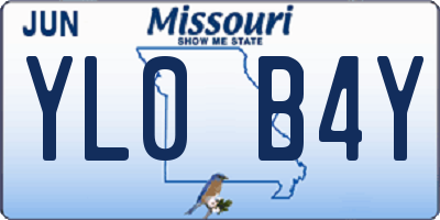 MO license plate YL0B4Y
