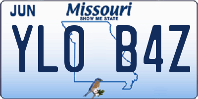 MO license plate YL0B4Z