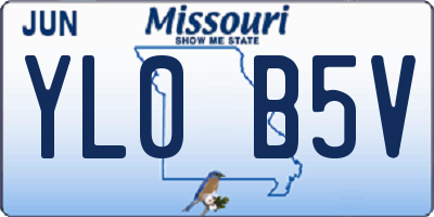 MO license plate YL0B5V