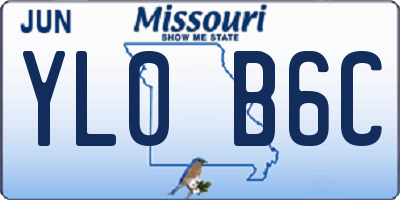 MO license plate YL0B6C