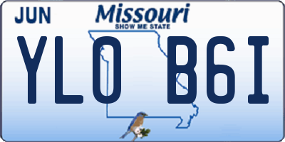 MO license plate YL0B6I