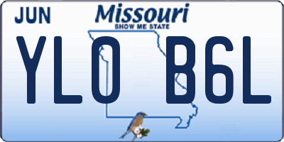 MO license plate YL0B6L