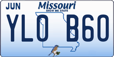 MO license plate YL0B6O