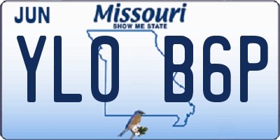 MO license plate YL0B6P