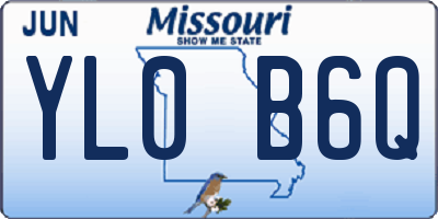 MO license plate YL0B6Q