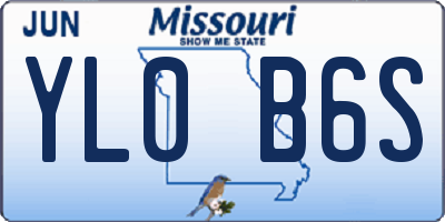 MO license plate YL0B6S