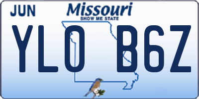 MO license plate YL0B6Z