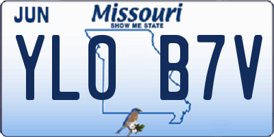 MO license plate YL0B7V