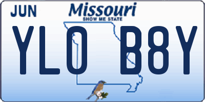 MO license plate YL0B8Y