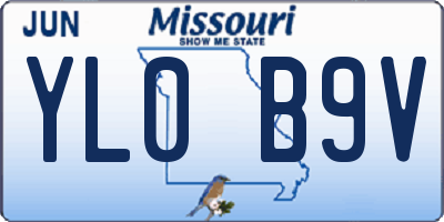 MO license plate YL0B9V