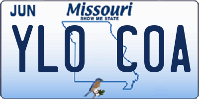 MO license plate YL0C0A