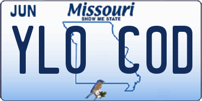 MO license plate YL0C0D
