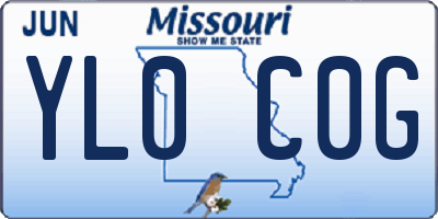 MO license plate YL0C0G
