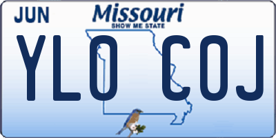 MO license plate YL0C0J