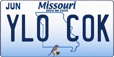 MO license plate YL0C0K