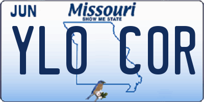 MO license plate YL0C0R