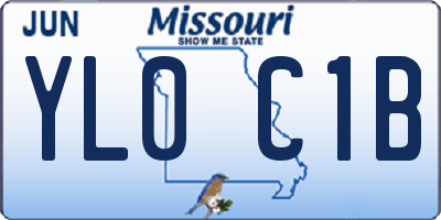 MO license plate YL0C1B