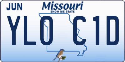 MO license plate YL0C1D