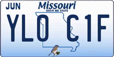 MO license plate YL0C1F