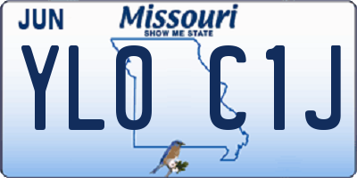 MO license plate YL0C1J