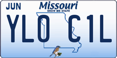 MO license plate YL0C1L