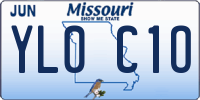 MO license plate YL0C1O