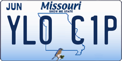 MO license plate YL0C1P