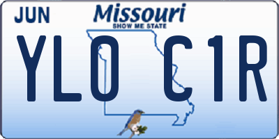 MO license plate YL0C1R