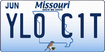 MO license plate YL0C1T