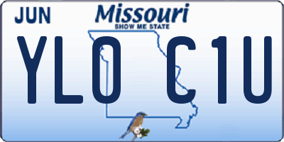 MO license plate YL0C1U