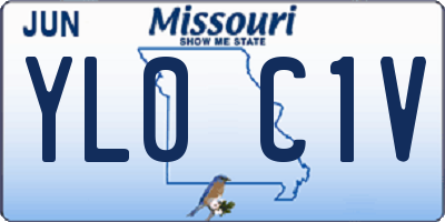 MO license plate YL0C1V