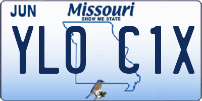 MO license plate YL0C1X