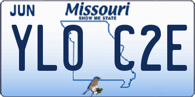 MO license plate YL0C2E