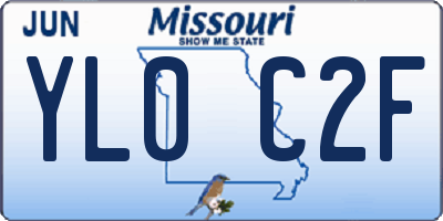 MO license plate YL0C2F