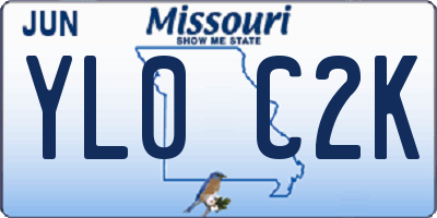 MO license plate YL0C2K