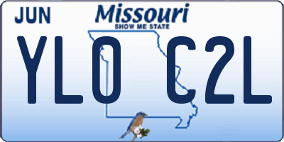 MO license plate YL0C2L