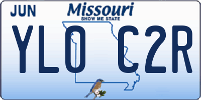 MO license plate YL0C2R