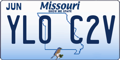 MO license plate YL0C2V