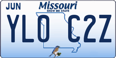 MO license plate YL0C2Z