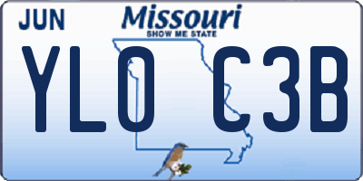 MO license plate YL0C3B
