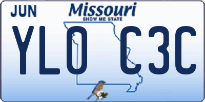 MO license plate YL0C3C