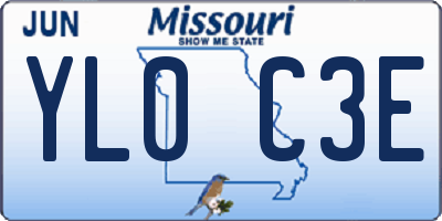 MO license plate YL0C3E