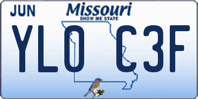 MO license plate YL0C3F