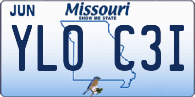 MO license plate YL0C3I