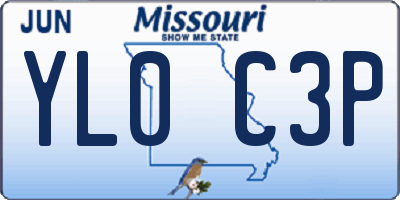 MO license plate YL0C3P