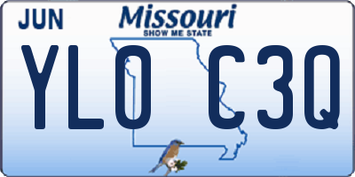 MO license plate YL0C3Q